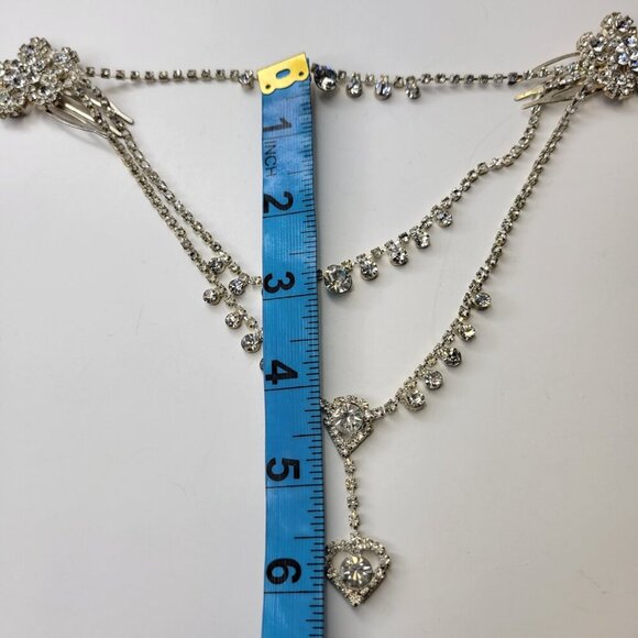 3 Row Crystal Teardrop Headpiece - Picture 7 of 11